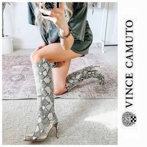 Sexy Chic Snake Embossed Vince Camuto Leather Boots